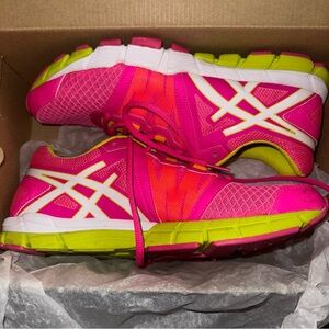 ASICS Women's Pink and Yellow Running Shoes